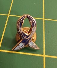 Vintage Blue Feather Awareness Ribbon Metal Lapel Pin,  Alzheimers? picture