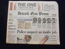 1994 AUG 23 DETROIT FREE PRESS NEWSPAPER - DNA TESTS POINT TO SIMPSON - NP 7245 picture