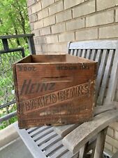 Rare Antique Heinz Baked Beans Tomato Sauce crate Wood Box Red paint FDA 1906 picture