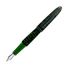 Diplomat Elox Matrix Fountain Pen in Ring Black/Green - Medium Point - NEW picture