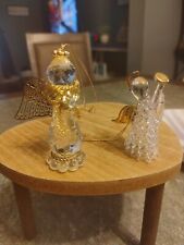 Vintage 2 Glass & Gold Angel Ornaments $20 picture