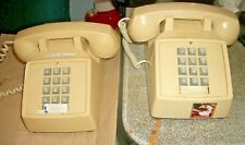 2 Vintage ITT Landline Table/Desk Phones Push-Button Beige picture