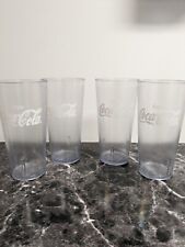 Set of 4 Vintage 1990’s  Clear Plastic Coca-Cola Tumblers G.E.T.  picture