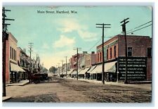 1912 View Of Main Street Neosho Dirt Road Hartford Wisconsin WI Posted Postcard picture