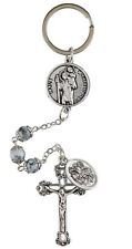 Saint St Michael Christopher Guardian Angel 1 Minute Rosary Keychain Prayer Card picture
