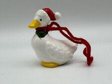 Ceramic White Goose Duck Christmas Ornament Vintage 3
