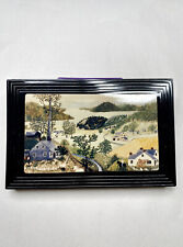 VTG Grandma Moses A Beautiful World Postcard Notebook In Black Plastic Case 1996 picture