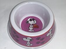 VINTAGE SNOOPY UNITED FEATURE SYNDICATE PINK PURPLE DOG DISH PLASTIC picture