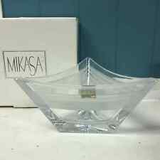 Mikasa Vintage LEGACY Triangular Cut Glass 8” Bowl Curvature Design Unique picture