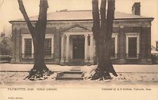 Plymouth MA Massachusetts, Public Library Building, Tuck, Vintage Postcard picture