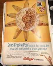 Nostalgic Original 1950's 1957 Print Ad Kellogg's Rice Krispies Snap Crackle Pop picture