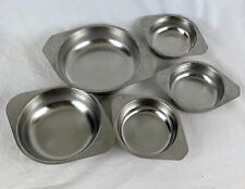 5 Nesting Mid Century Danish Modern Stainless Bowls Freezer Oven Table Dishwash picture