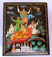Vintage Russian Lacquer Box Palekh Three Brothers picture