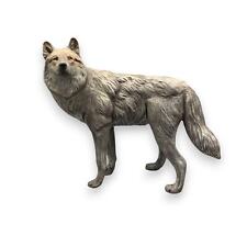 Realistic Standing Gray Wolf Figurine 7 1/2