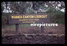 Waimea Canyon Lookout Sign Kauai Hawaii 1990s Original vintage slide picture