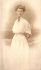 1907 ATLANTIC CITY SOUVENIR MYERS-COPE CO BUXOM LADY AZO RPPC POSTCARD P146 picture