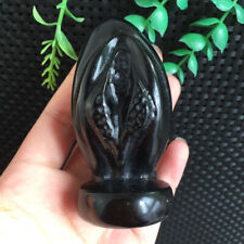 150g Obsidian Stone Origin Of Life Pussy Carving Quartz Crystal Collection picture