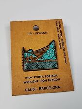 Wrought Iron Dragon Sculpture By Gaudi Lapel Pin Barcelona  picture