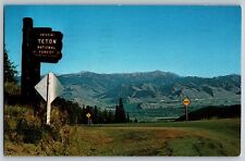Jackson, Wyoming WY - Entering Teton National Forest - Vintage Postcard - Posted picture