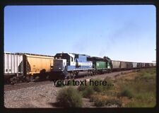 r424 Orig Slide OAKWAY 9094, BNSF 7252 Grain Train Hysam, MT 8-12-01 picture