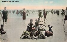 Atlantic City New Jersey Bathing Beauty Early 1900s Girls Vtg Postcard D52 picture