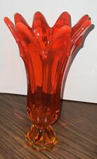 Vintage Viking Amberina 8 Finger Petal Crown Top Art Glass  /11.25” H X 5”W picture