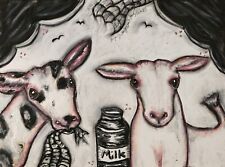 Nigerian Dwarf Goat Art Print 8 x 10 KSAMS Gothic Farmhouse Spider Webs picture