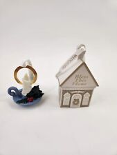 Wedgwood Taupe & White Jasperware Bless This Home & Candle Stick Ornament picture