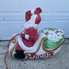 Vintage 1970 Empire Santa in Sleigh Lighted - Blow Mold,  picture