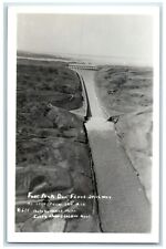 c1940's Fort Peck Dam Flood Spillway As Seen From The Air MT RPPC Photo Postcard picture