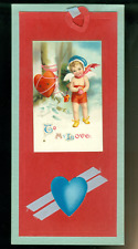 c1916 Very Sweet Clapsaddle Valentine On Handmade Background picture