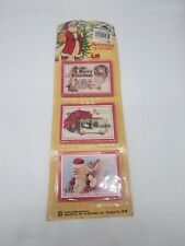 VINTAGE CHRISTMAS PAPERCRAFT 12 OLD FASHIONED FOLDERS SANTA CLAUS CALDORS NOS picture