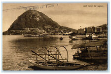 1931 Boat Scene Greetings From Lugano Switzerland Vintage Posted Postcard picture