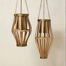 OPALHOUSE Designed by JUNGALOW Metal Rattan Hanging Planters (Lot of 2) picture