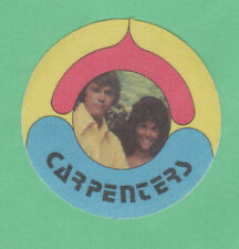Carpenters RC  1972 Monty Gum Pop Star Stickers Rare Mint Fabric/Cloth Version picture