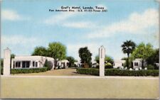 LAREDO, Texas Postcard GRAF'S MOTEL Pan-American Highway / Kropp Linen c1940s picture