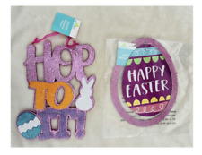 Easter Hanging Decor & Happy Easter Glitter Decor NEW picture