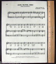OHIO UNIVERSITY Vintage Song Sheet 1953 