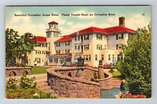 Hood River OR-Oregon, Columbia Gorge Hotel, Columbia River, Vintage Postcard picture