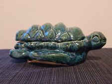 Vintage Studio Art Pottery Glazed Blue Turtle picture
