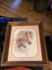 VTG Horse Print Mare and Foal Framed/Matted Artist: Doris Scott Nelson picture