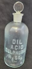 Wheaton DIL  SULFURIC ACID HCL Embossed Glass Bottle Apothecary Chemistry Lab picture