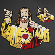 2pcs Funny Jesus Christ Embroidered Iron on Sew Patches Clothing Full Back Size picture