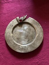 Vintage Brass Trinket Tray - 5” - With Red Stone - Beautiful Piece picture