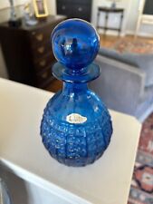 Vintage Blennko Handcraft Cobalt Blue Glass Decanter 10” picture