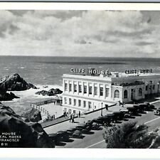 c1930s San Francisco, CA Cliff House Seal Rocks Busy Traffic Ford Cars PC A243 picture