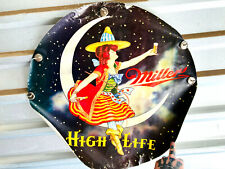 1979 Miller Beer High Life Paper Moon Witch Halloween vintage advertising poster picture