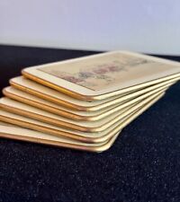 Vintage Victorian Scene Cork Coaster Set of 6 - Made In England picture