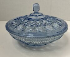 Vintage Windsor Candy Dish with Lid Indiana Glass Confections 7.5” Ice Blue picture