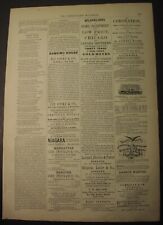 1872: EDUCATION of WOMEN - short article; Railroad ad- CHICAGO & Canada Southern picture